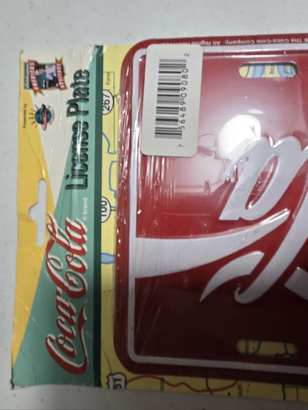Coca-Cola Coke Logo Metal Advertising License Plate New Old Stock New Soda Pop - Picture 2 of 3